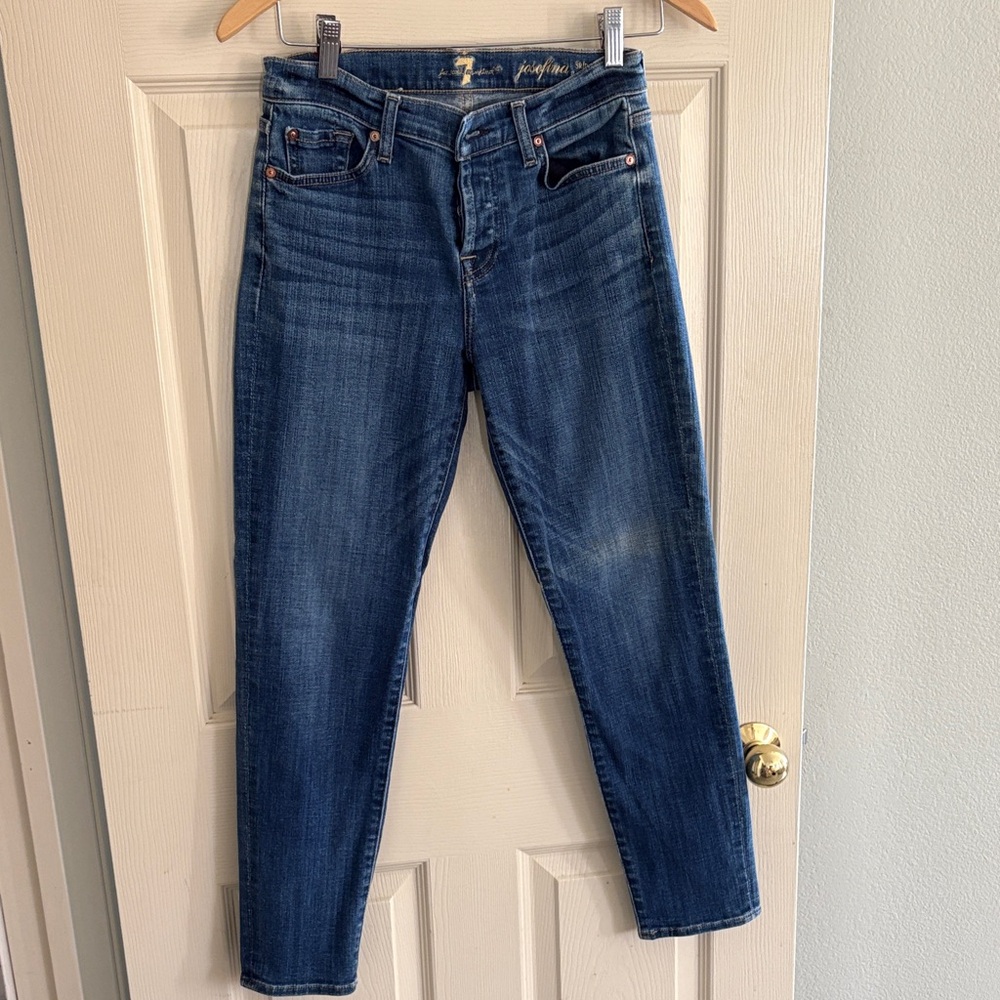 7 For All Mankind Dark Blue Skinny Jeans